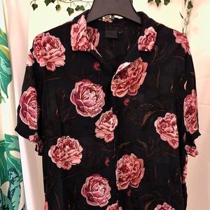 ASOS Floral Print Shirt W/ Revere Collar